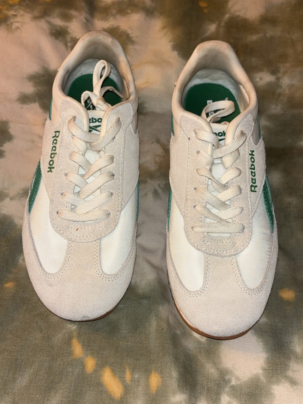 Reebok White & Green Retro Runner Sneakers